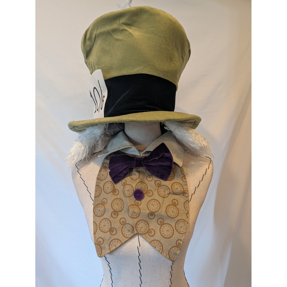 Disney Alice in Wonderland Mad Hatter Hat and Bow Tie Costume Accessory Set